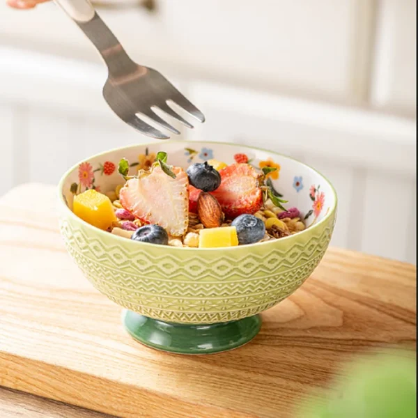 Wholesale Relief Ceramic Bowls, Colorful Dinnerware Set in Bulk - Image 3